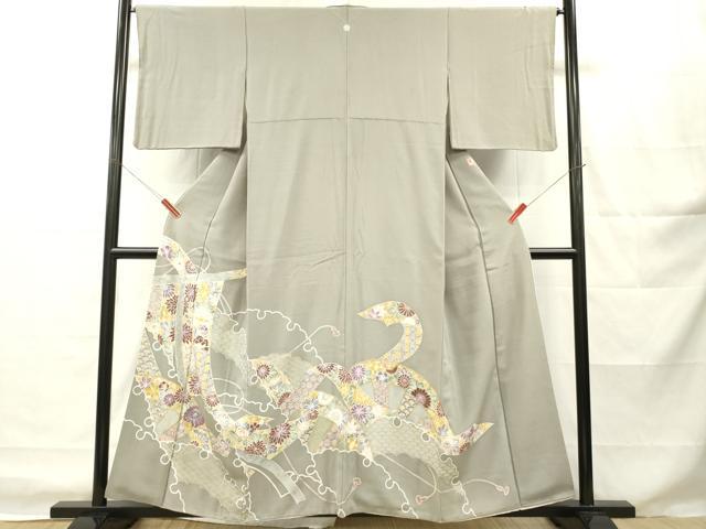 平和屋着物■豪華色留袖　作家物　几帳雪輪花文　金彩　正絹　逸品　DABH8223zy