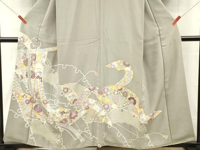 平和屋着物■豪華色留袖　作家物　几帳雪輪花文　金彩　正絹　逸品　DABH8223zy