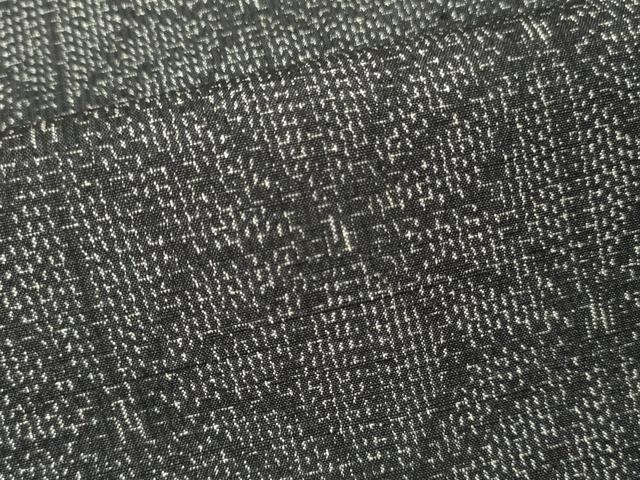 平和屋着物■上質な紬　麻の葉紋様　黒地　正絹　逸品　DABH8225zy