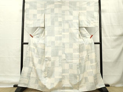 平和屋着物■上質な紬　幾何学文　正絹　逸品　DABH8231zy
