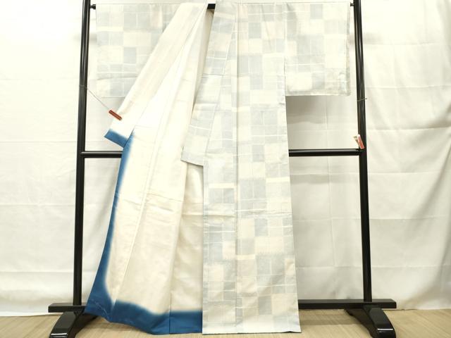平和屋着物■上質な紬　幾何学文　正絹　逸品　DABH8231zy