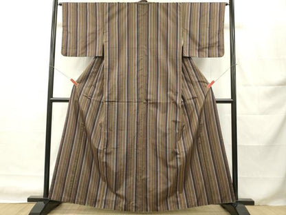 平和屋着物■上質な紬　間道　正絹　逸品　DABH8232zy