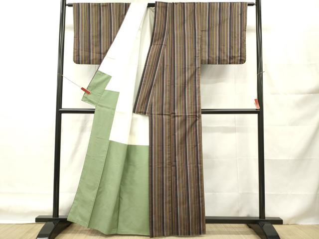 平和屋着物■上質な紬　間道　正絹　逸品　DABH8232zy