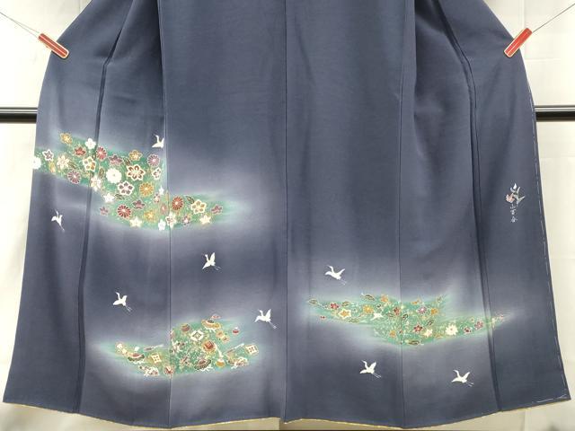 平和屋着物■訪問着　飛鶴宝尽くし文　暈し染め　金彩　正絹　逸品　DABH8233zy