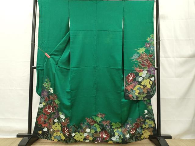 平和屋着物■豪華振袖　草花文　暈し染め　金彩　正絹　逸品　DABH8235zy