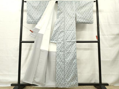 平和屋着物■上質な紬　幾何学文　正絹　逸品　DABH8236zy