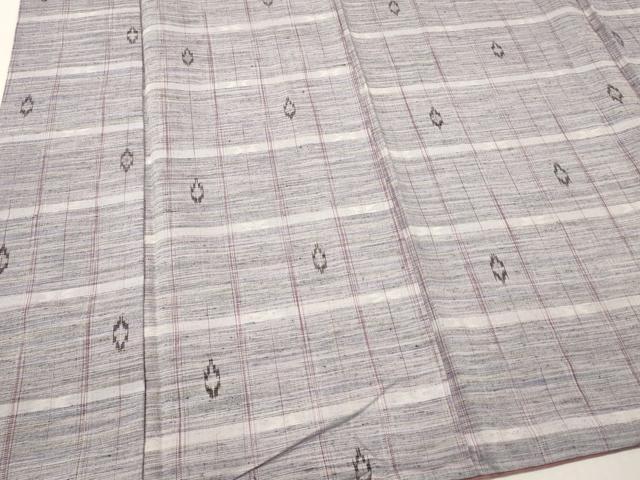 平和屋着物■上質な紬　格子　正絹　逸品　DABH8237zy