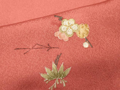 平和屋着物■上質な小紋　草花文　金彩　正絹　逸品　DABH8238zy