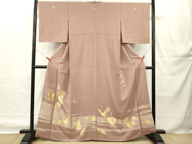 平和屋着物■豪華色留袖　作家物　寿行織　群鶴　金銀糸　正絹　逸品　DABH8241zy