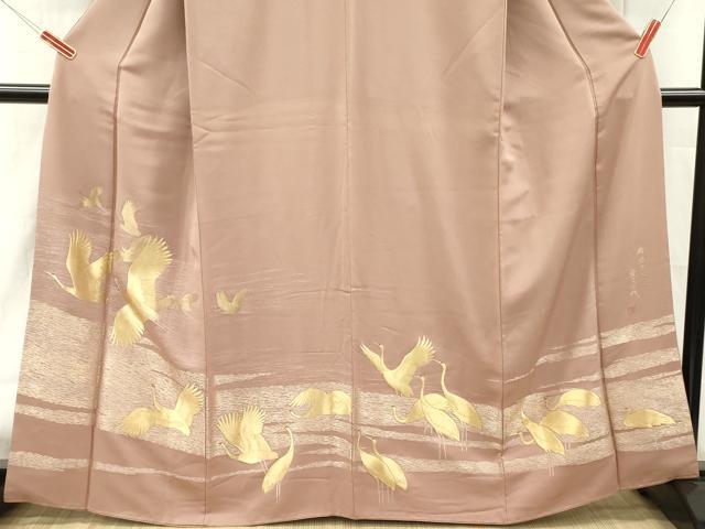 平和屋着物■豪華色留袖　作家物　寿行織　群鶴　金銀糸　正絹　逸品　DABH8241zy
