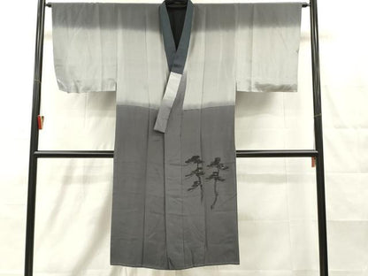 平和屋着物■男性　長襦袢　袷　手描き　人物風景文　正絹　逸品　DABH8244zy
