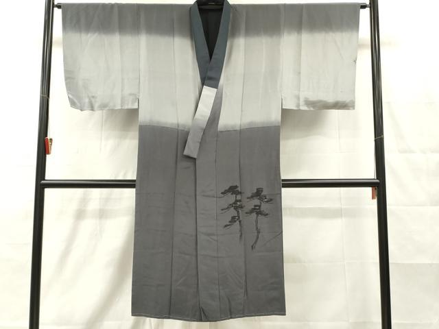 平和屋着物■男性　長襦袢　袷　手描き　人物風景文　正絹　逸品　DABH8244zy