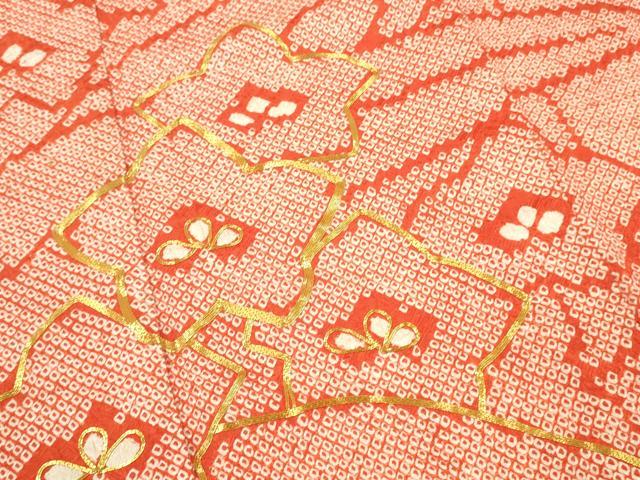 平和屋着物■豪華振袖　駒刺繍　総絞り　笹竹花文　正絹　逸品　DABH8245zy
