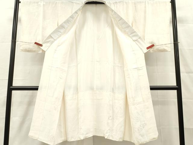 平和屋着物■長襦袢　袷　舞桜地紋　生成り色　正絹　逸品　DABH8251zy