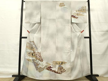 平和屋着物■訪問着　花鳥文　暈し染め　金彩　そごう扱い　正絹　逸品　DABH8255zy