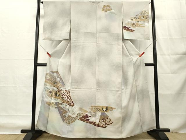 平和屋着物■訪問着　花鳥文　暈し染め　金彩　そごう扱い　正絹　逸品　DABH8255zy