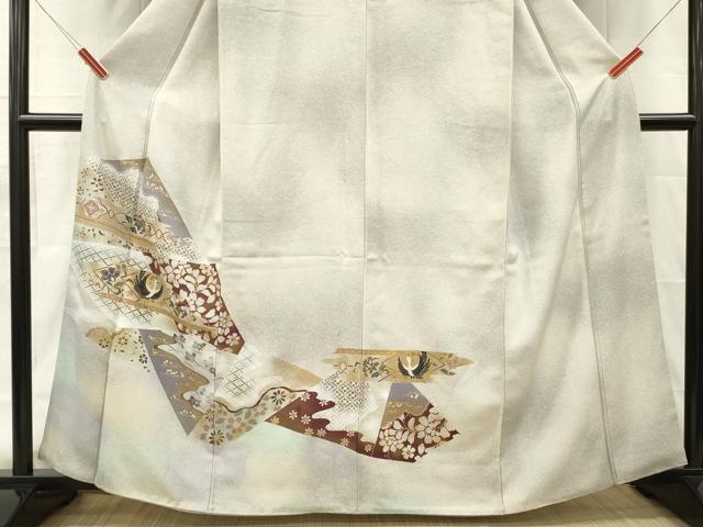 平和屋着物■訪問着　花鳥文　暈し染め　金彩　そごう扱い　正絹　逸品　DABH8255zy