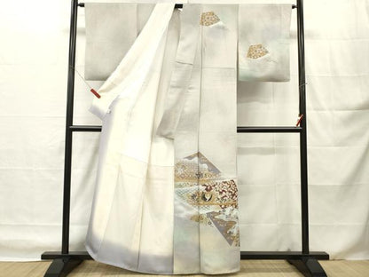 平和屋着物■訪問着　花鳥文　暈し染め　金彩　そごう扱い　正絹　逸品　DABH8255zy