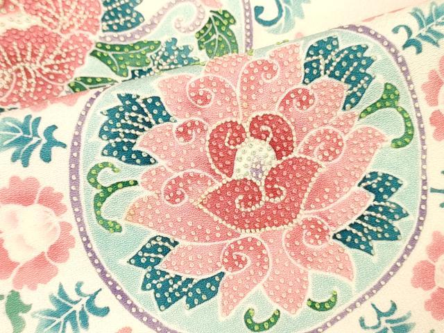 平和屋着物■中国三大刺繍　相良刺繍　訪問着　舞花文　暈し染め　正絹　逸品　DABH8257zy