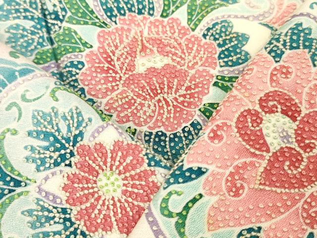 平和屋着物■中国三大刺繍　相良刺繍　訪問着　舞花文　暈し染め　正絹　逸品　DABH8257zy