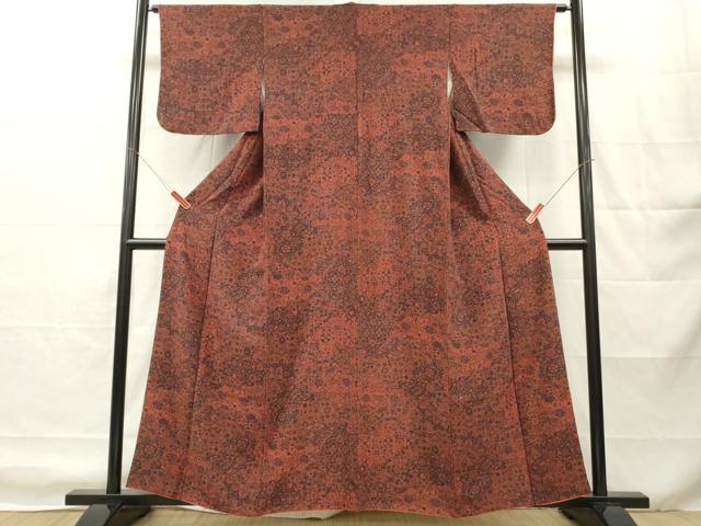 平和屋着物■上質な小紋　草花文　正絹　逸品　DABH8261zy