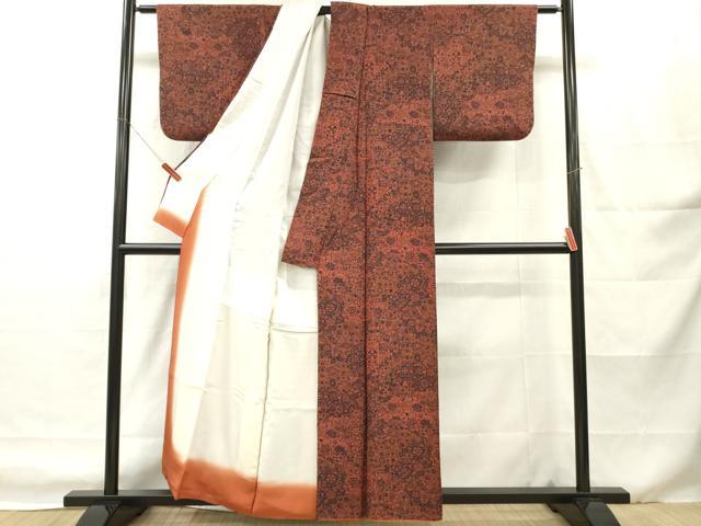 平和屋着物■上質な小紋　草花文　正絹　逸品　DABH8261zy