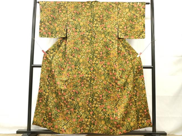 平和屋着物■上質な小紋　草花文　正絹　逸品　DABH8264zy