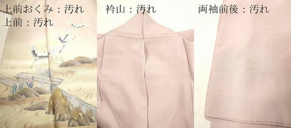 平和屋着物■豪華色留袖　群鶴風景文　暈し染め　金彩　正絹　逸品　DABH8268zy