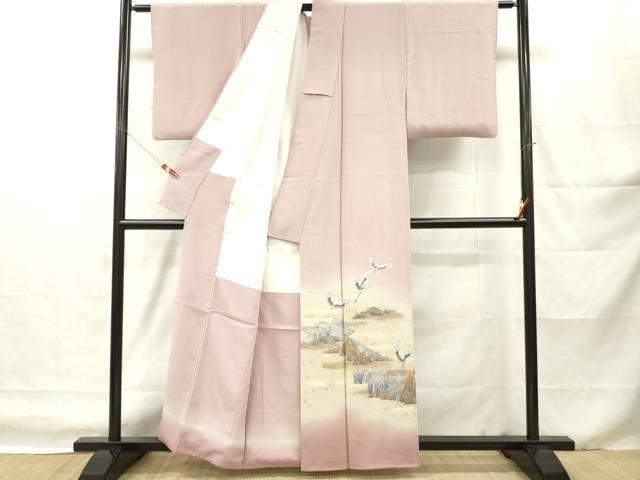 平和屋着物■豪華色留袖　群鶴風景文　暈し染め　金彩　正絹　逸品　DABH8268zy