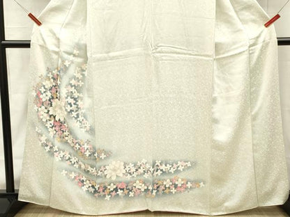 平和屋着物■訪問着　舞花文　暈し染め　正絹　逸品　DABH8269zy