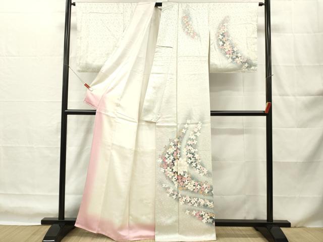 平和屋着物■訪問着　舞花文　暈し染め　正絹　逸品　DABH8269zy