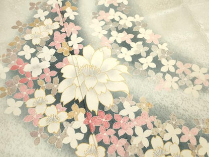 平和屋着物■訪問着　舞花文　暈し染め　正絹　逸品　DABH8269zy