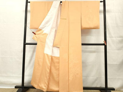 平和屋着物■無地絵羽訪問着　枝椿地紋　萱草色　正絹　逸品　DABH8270zy