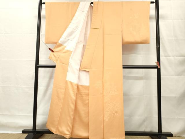 平和屋着物■無地絵羽訪問着　枝椿地紋　萱草色　正絹　逸品　DABH8270zy