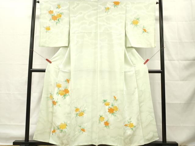 平和屋着物■訪問着　草花文　金彩　正絹　逸品　DABH8271zy