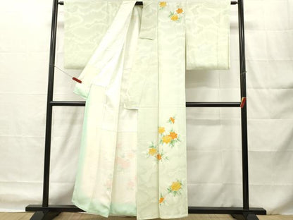 平和屋着物■訪問着　草花文　金彩　正絹　逸品　DABH8271zy