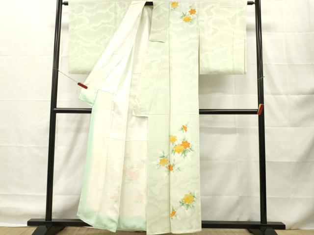 平和屋着物■訪問着　草花文　金彩　正絹　逸品　DABH8271zy