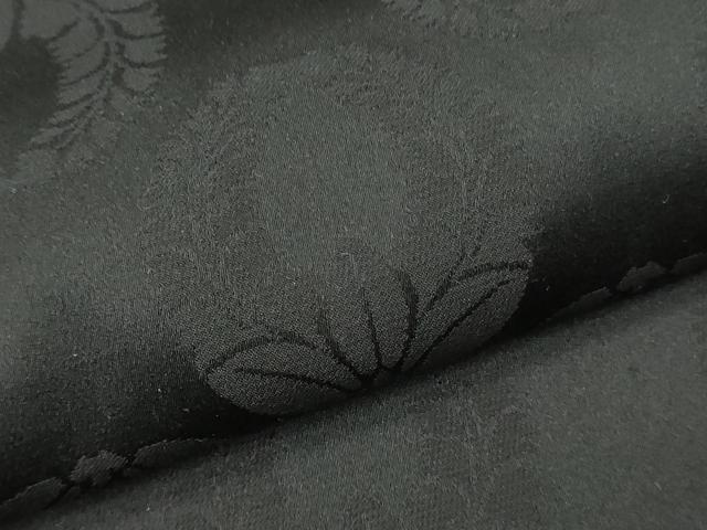 平和屋着物▼西陣　羽織・雨コート　黒生地　反物　羽尺　上がり藤地紋　撥水　逸品　未使用　DABH8277zy