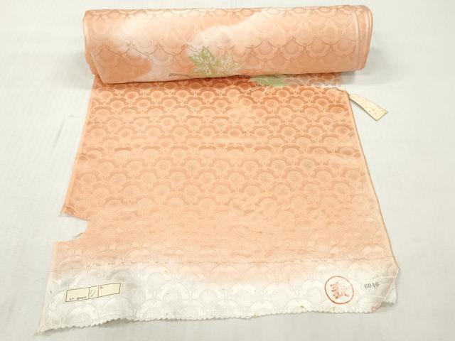 平和屋着物▼付下げ　反物　着尺　刺繍　飛追木草花文　暈し染め　八掛付き　逸品　未使用　DABH8292zy