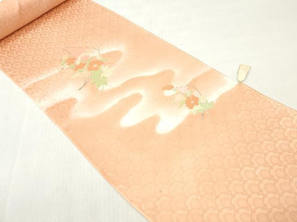 平和屋着物▼付下げ　反物　着尺　刺繍　飛追木草花文　暈し染め　八掛付き　逸品　未使用　DABH8292zy