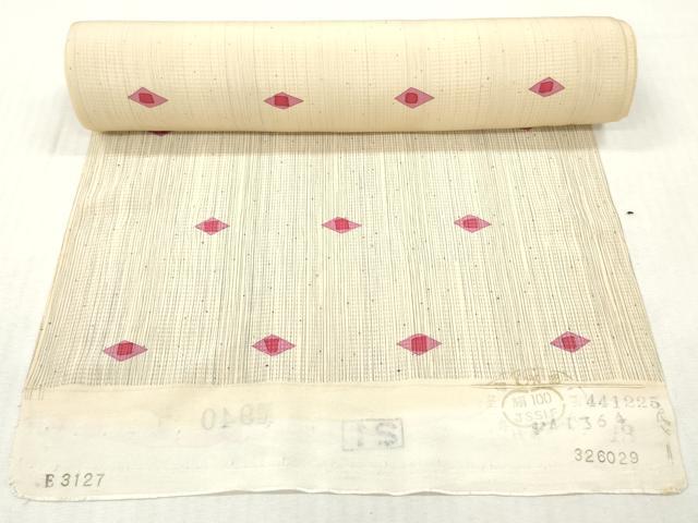 平和屋着物▼小紋　反物　着尺　菱文　逸品　未使用　DABH8313zy