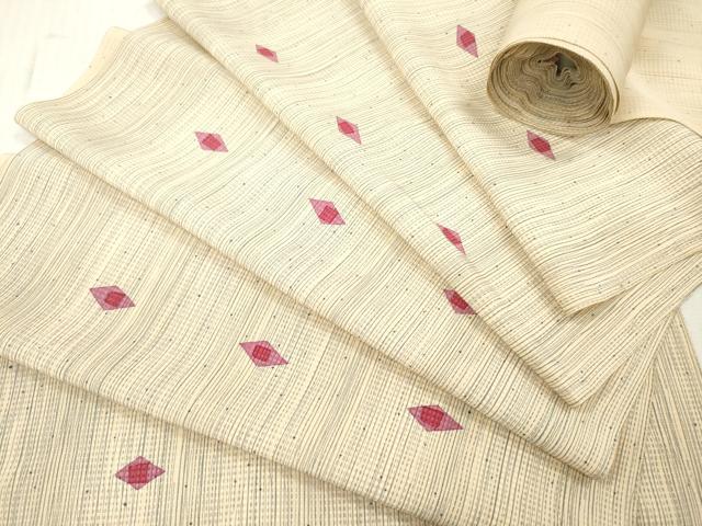 平和屋着物▼小紋　反物　着尺　菱文　逸品　未使用　DABH8313zy