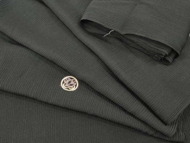 平和屋着物▼羽織・コート　黒生地　解き反物　羽尺　逸品　DABH8314zy