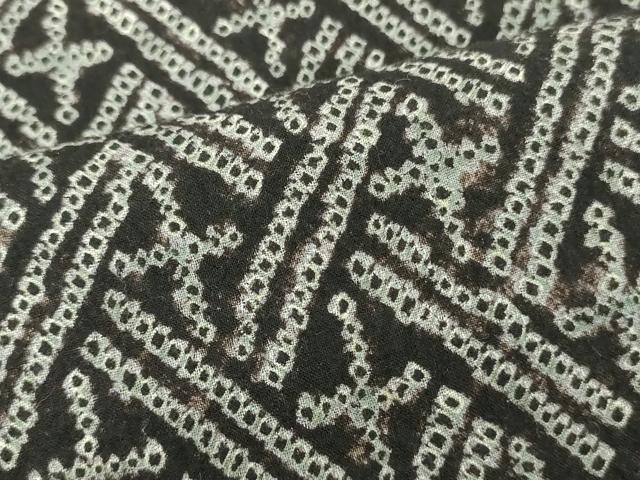 平和屋着物＊夏物　有松鳴海絞　浴衣　反物　着尺　幾何学文　綿　逸品　未使用　DABH8338zy