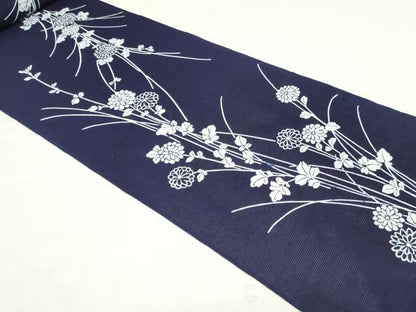 平和屋着物＊夏物　浴衣　反物　着尺　綿絽　注染　菊文　綿　逸品　未使用　DABH8341zy