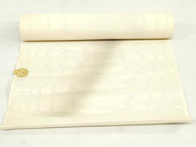 平和屋着物＊夏物　西陣　田中義織物　名古屋帯　帯反物　刺繍　松皮菱花文　金彩　証紙付き　逸品　未使用　DABH8349zy