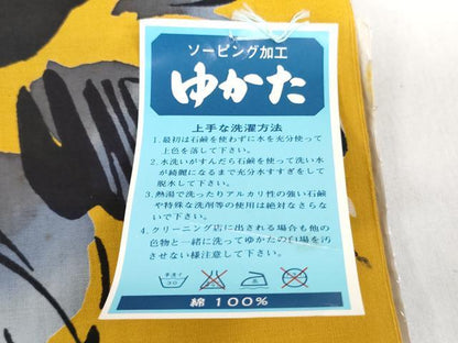 平和屋着物＊世界的ファッションデザイナー　山本寛斎　kansaiブランド　夏物　浴衣　反物　着尺　注染　薔薇　綿　逸品 未使用 DABH8369zy