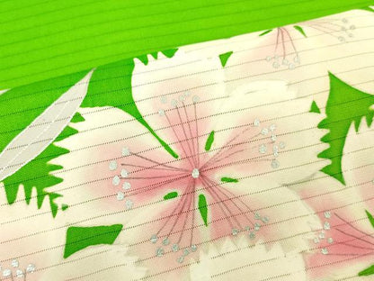 平和屋着物＊絽塩瀬　夏物　名古屋帯　反物　舞花文　銀彩　逸品　未使用　DABH8371zy