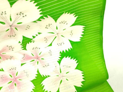 平和屋着物＊絽塩瀬　夏物　名古屋帯　反物　舞花文　銀彩　逸品　未使用　DABH8371zy