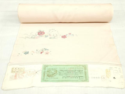平和屋着物＊夏物　小紋　反物　着尺　絽　型染め　草花文　皇室献上品製織工場謹製　逸品　未使用　DABH8374zy